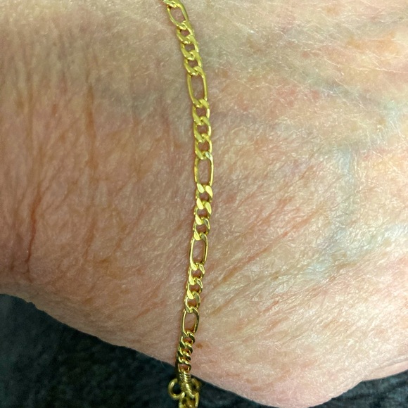 NWT GENUINE 10K GOLD BRACELET MADE IN ITALY. FIGARO DESIGN 3+1. - Picture 3 of 5
